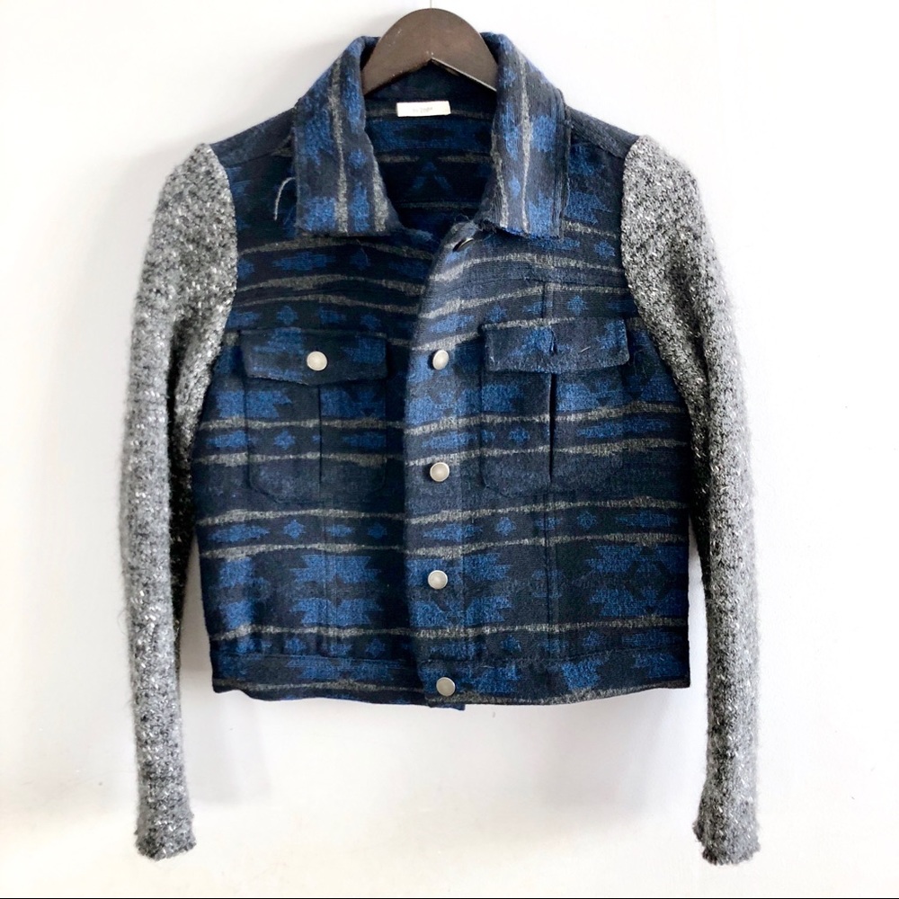 By Zoe blue & grey Aztec print jacket